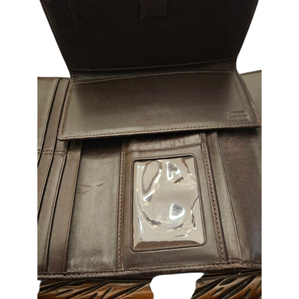 Coach Brown Signature Canvas Wallet One Size - Picture 10 of 14